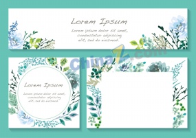 水彩植物装饰边框素材